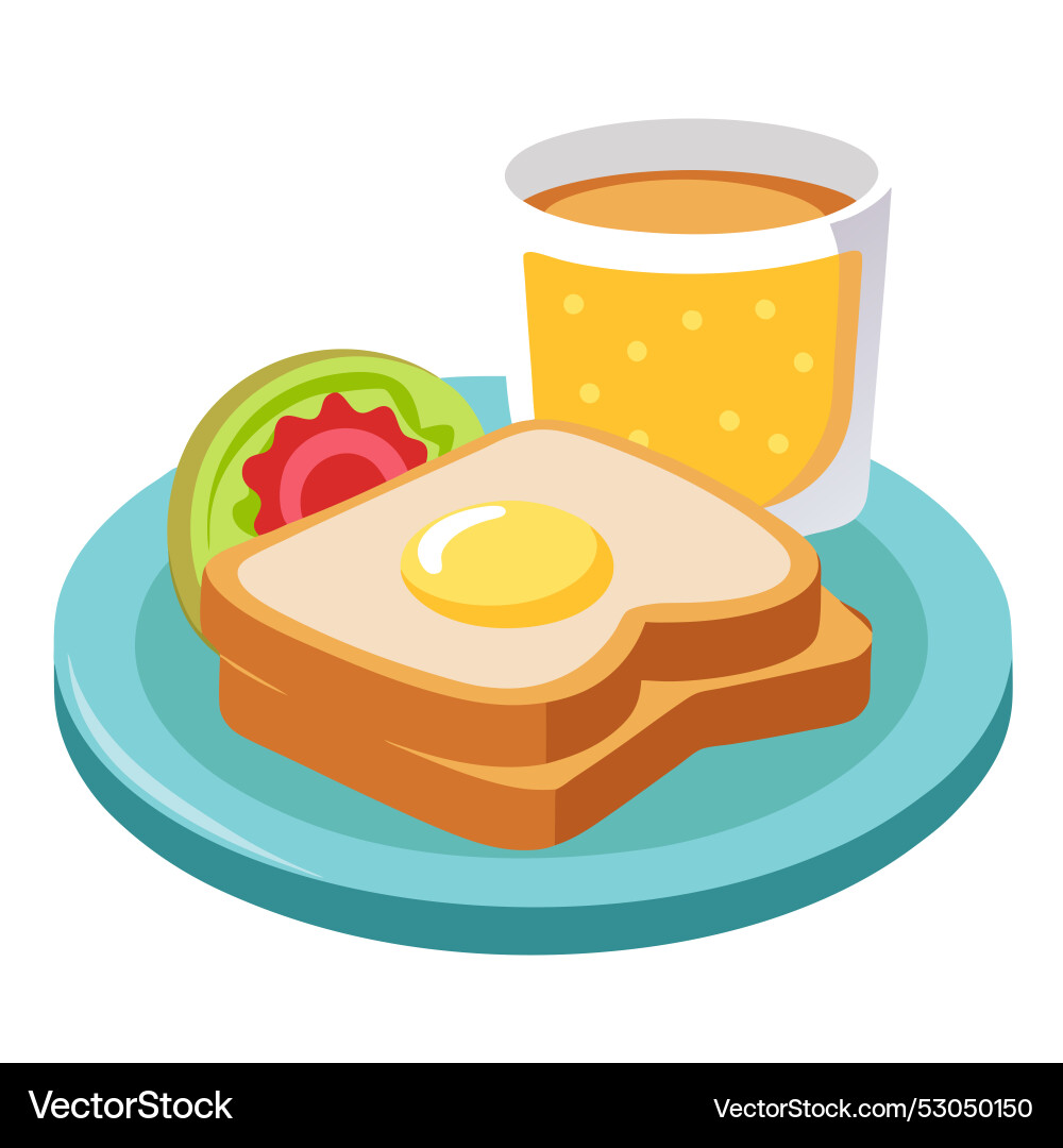 Breakfast classic isolated on transparent Vector Image