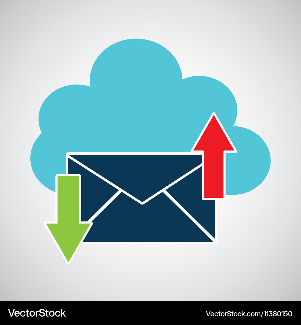 Cloud computing data storage vector image
