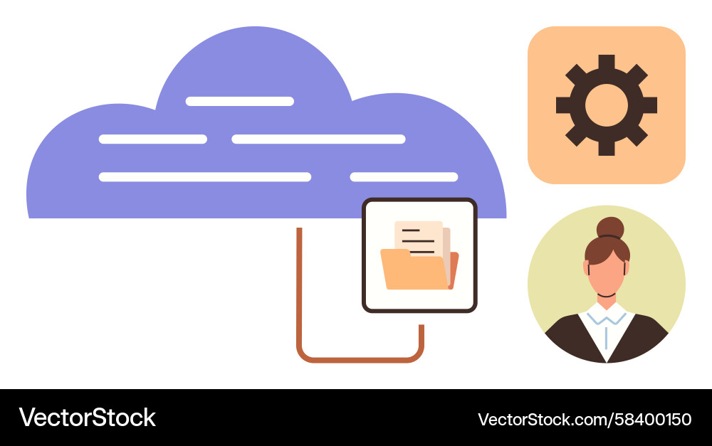 Cloud Data Management & Access Vector Image