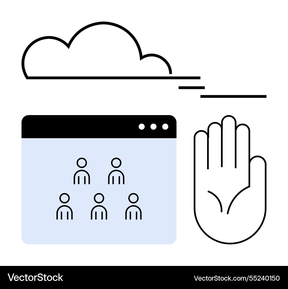 Cloud technology access denial concept with user vector image