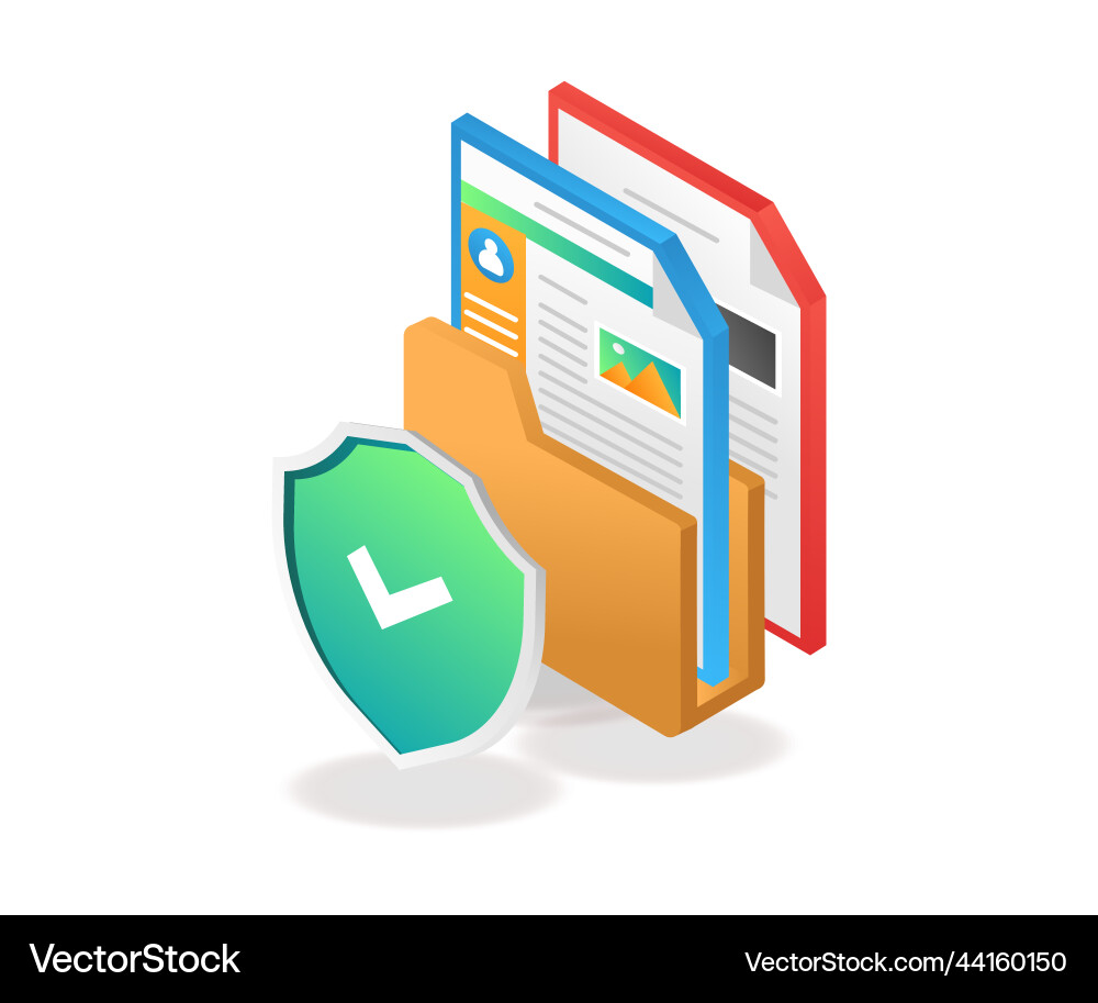 Computer data folder security Computer data folder security vector image