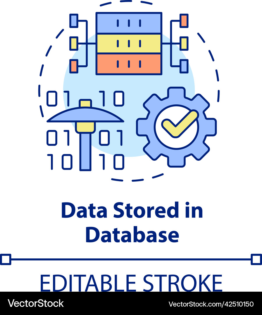 Data stored in database concept icon vector image