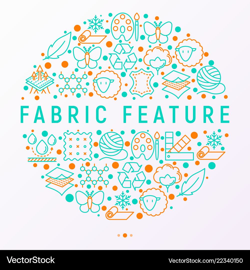 Fabric feature concept in circle Vector Image