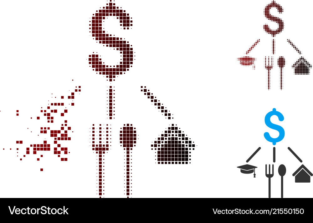 Fractured pixel halftone consumption pattern icon Fractured pixel halftone consumption pattern icon vector image