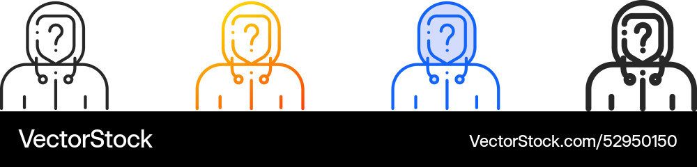 Hacker iconthin linear gradient blue stroke Vector Image