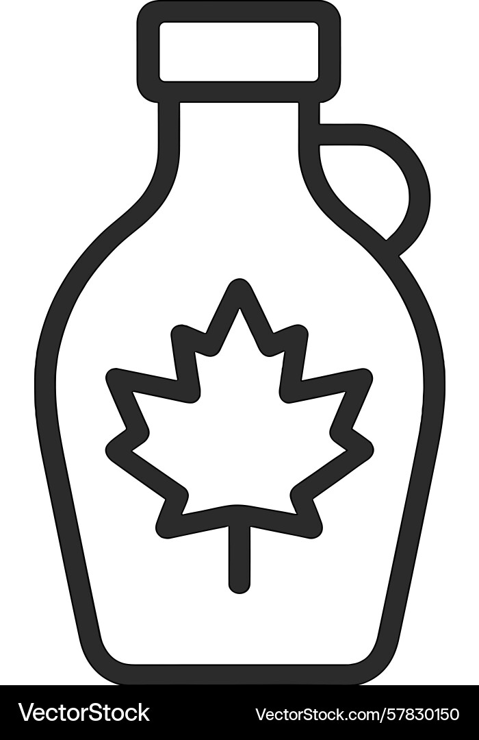 Maple syrup container with a leaf design Maple syrup container with a leaf design Vector Image