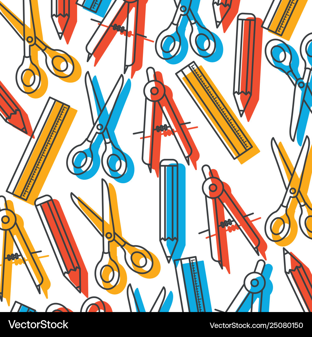 Pattern ruler and scissors tool icon vector image