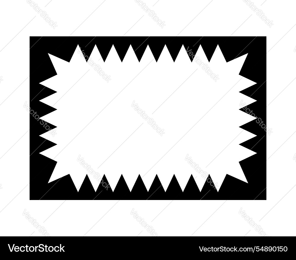 Rectangle frame with inner zigzag edges empty Rectangle frame with inner zigzag edges empty vector image