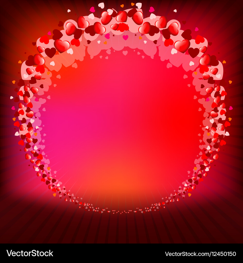 Red background with round frame Vector Image