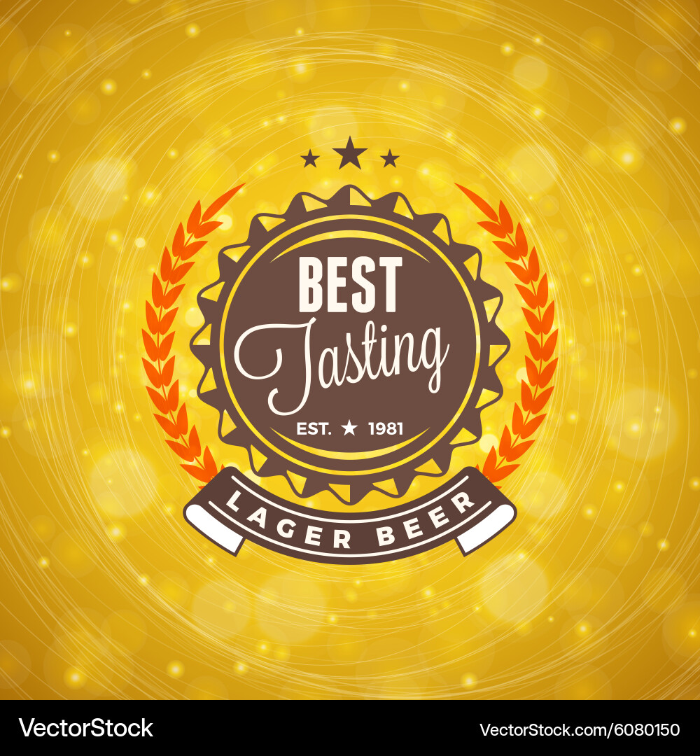 Retro design element badge logotype label for beer Vector Image