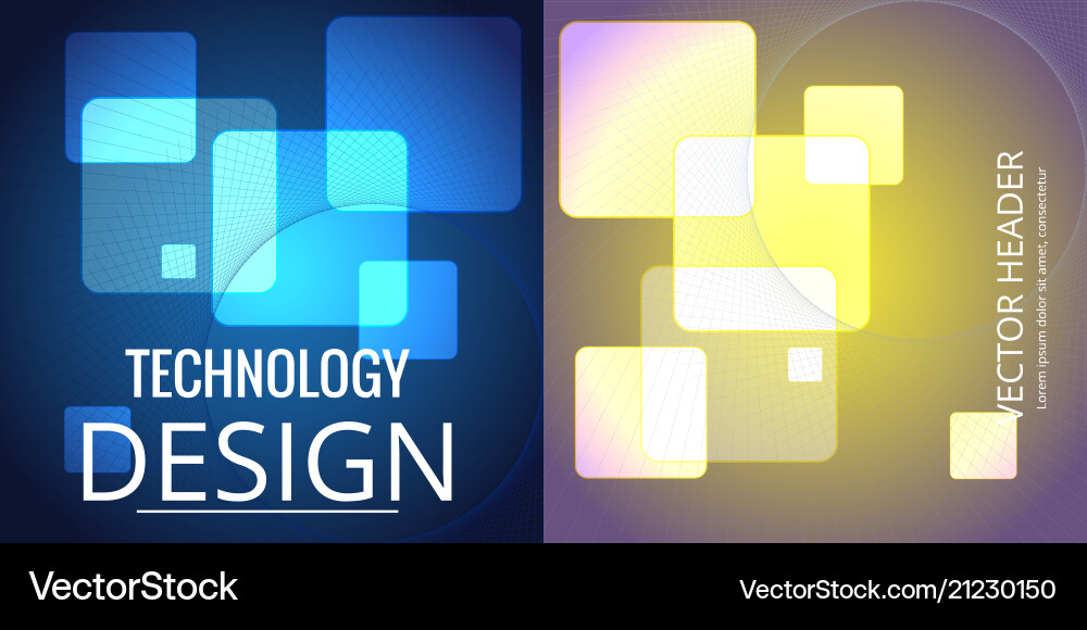 Set of abstract technology web banner Set of abstract technology web banner vector image