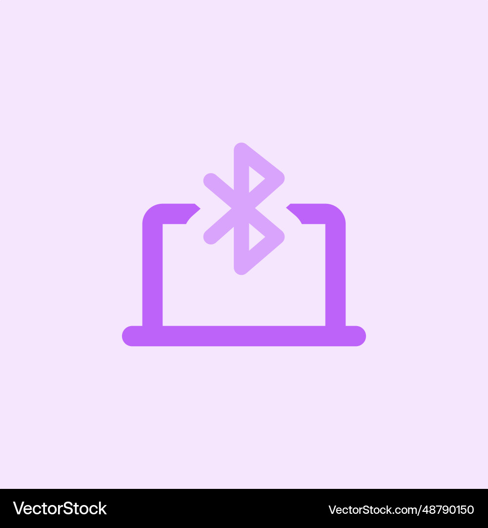 Sharing data via bluetooth to a laptop vector image