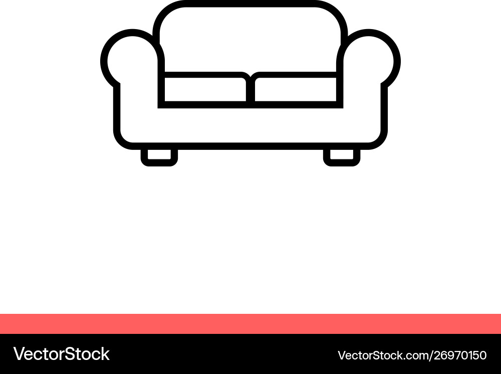 Sofa icon for web or mobile app Sofa icon for web or mobile app Vector Image