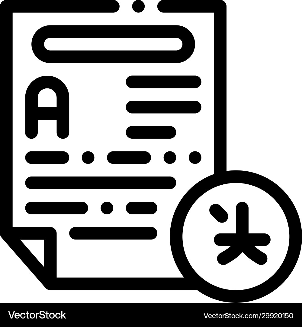 Text file for translation icon thin line Vector Image