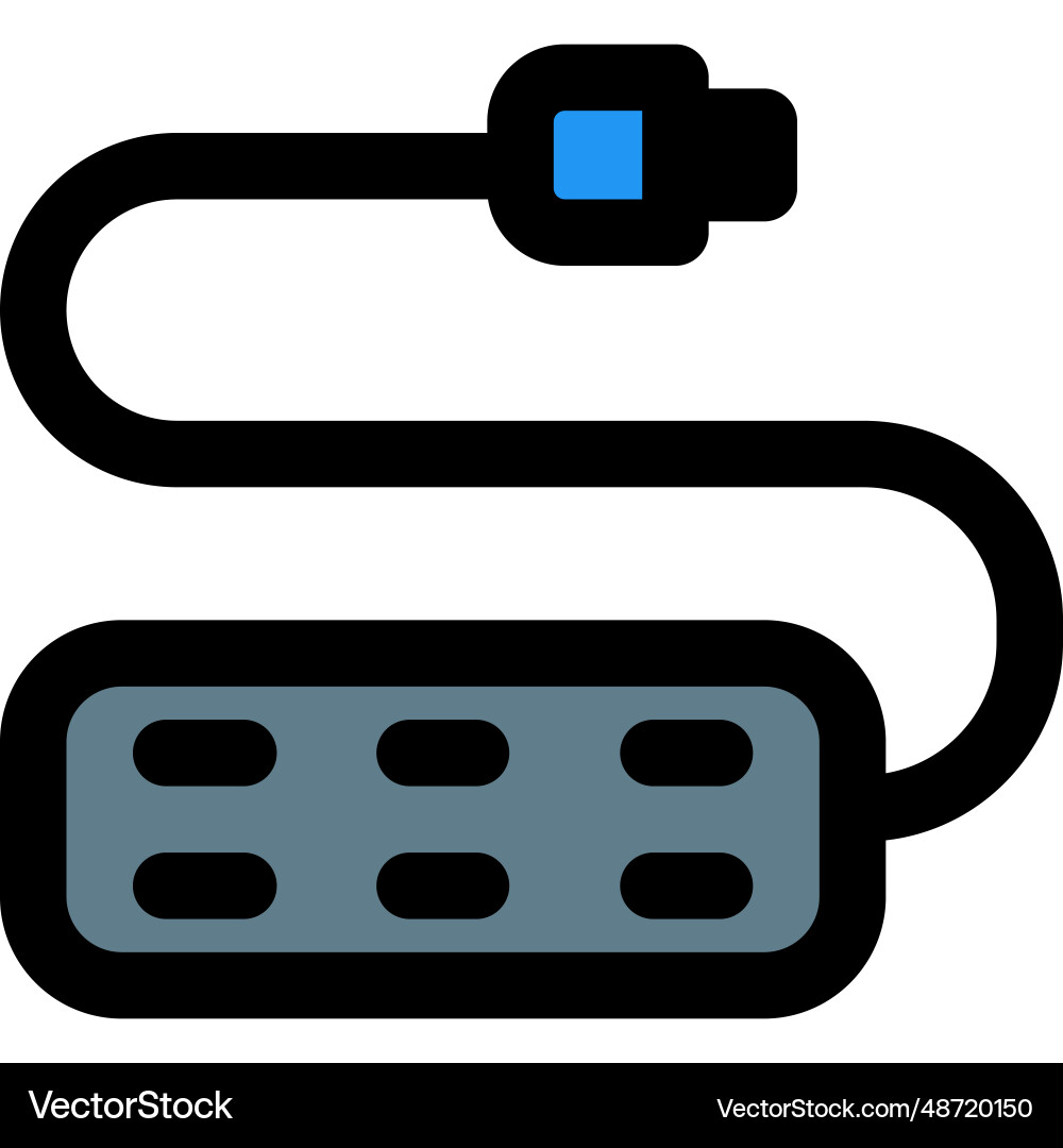 Usb socket connection isolated on white background vector image