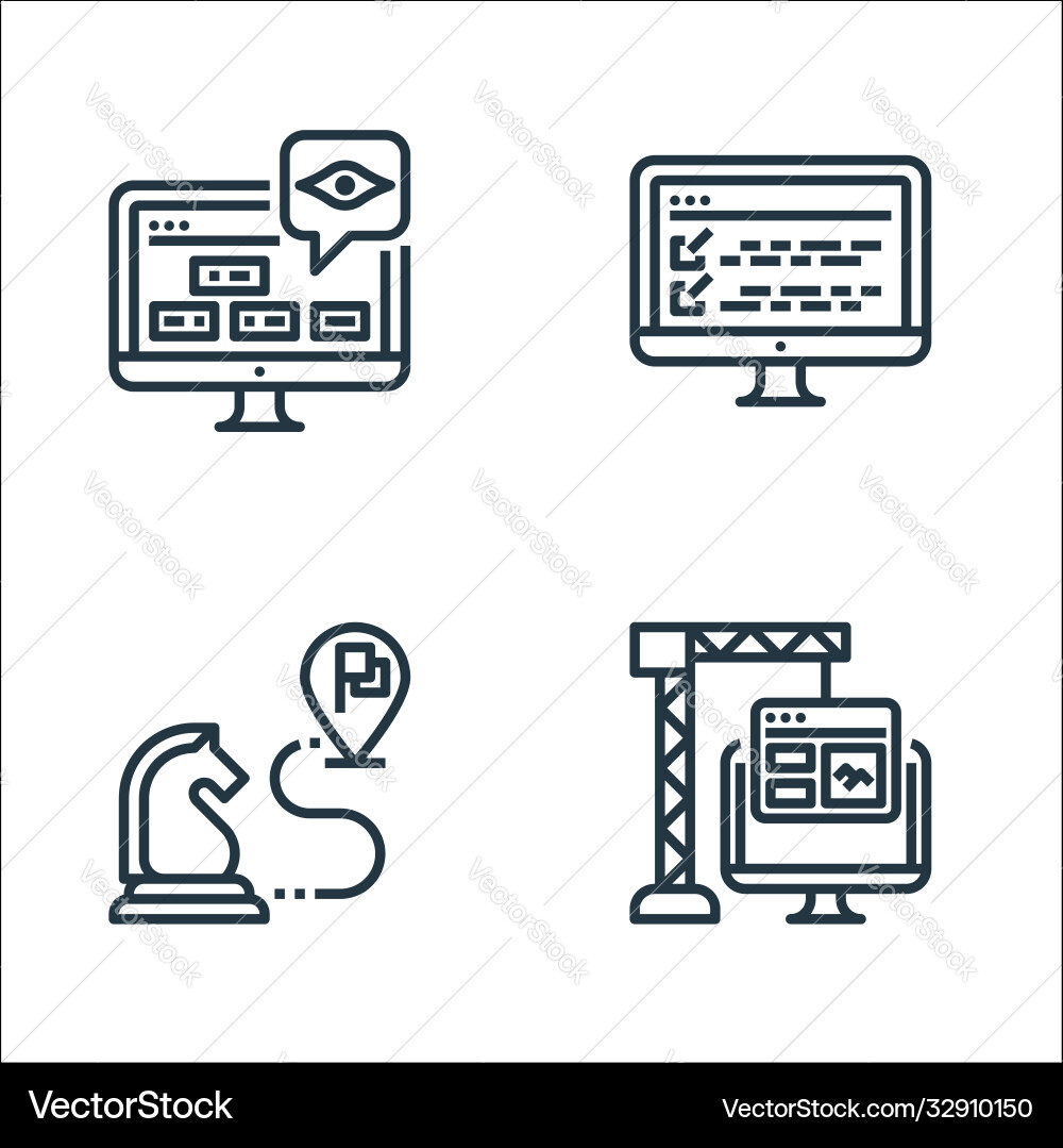 User experience line icons linear set quality User experience line icons linear set quality vector image