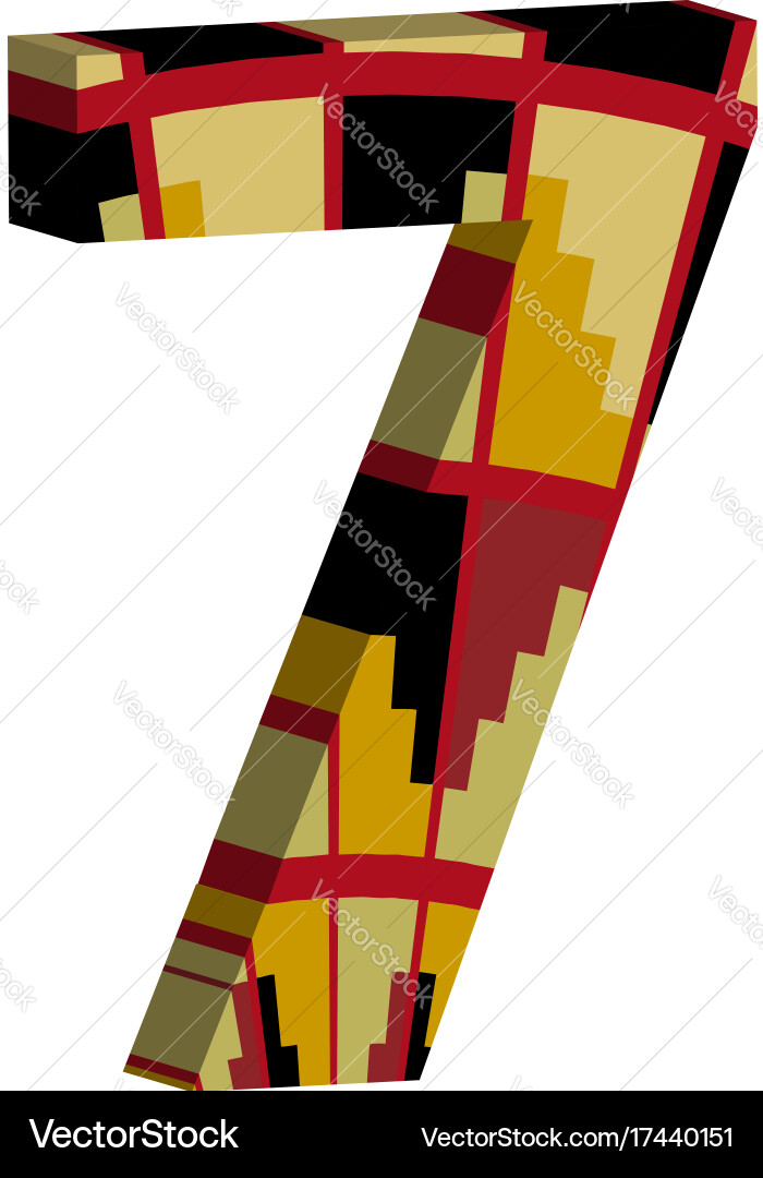 3d font number 7 vector image