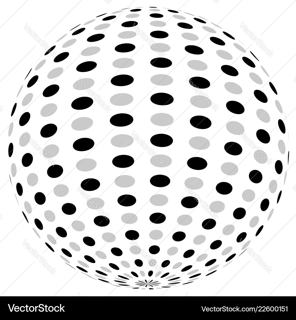 3d sphere orb with textured grayscale surface Vector Image