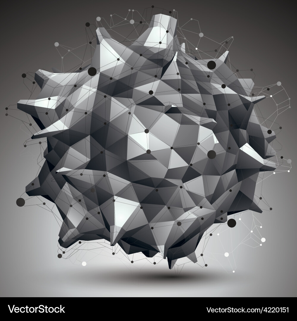 Abstract asymmetric monochrome object with black Vector Image