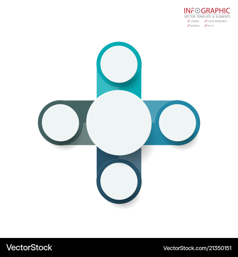 Abstract element infographics 4 option design vector image