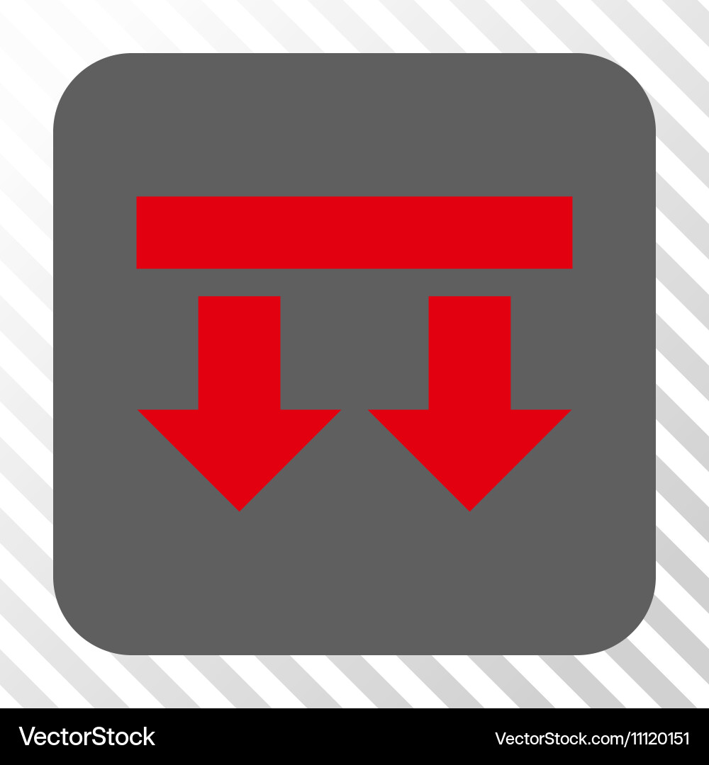 Bring down rounded square button vector image