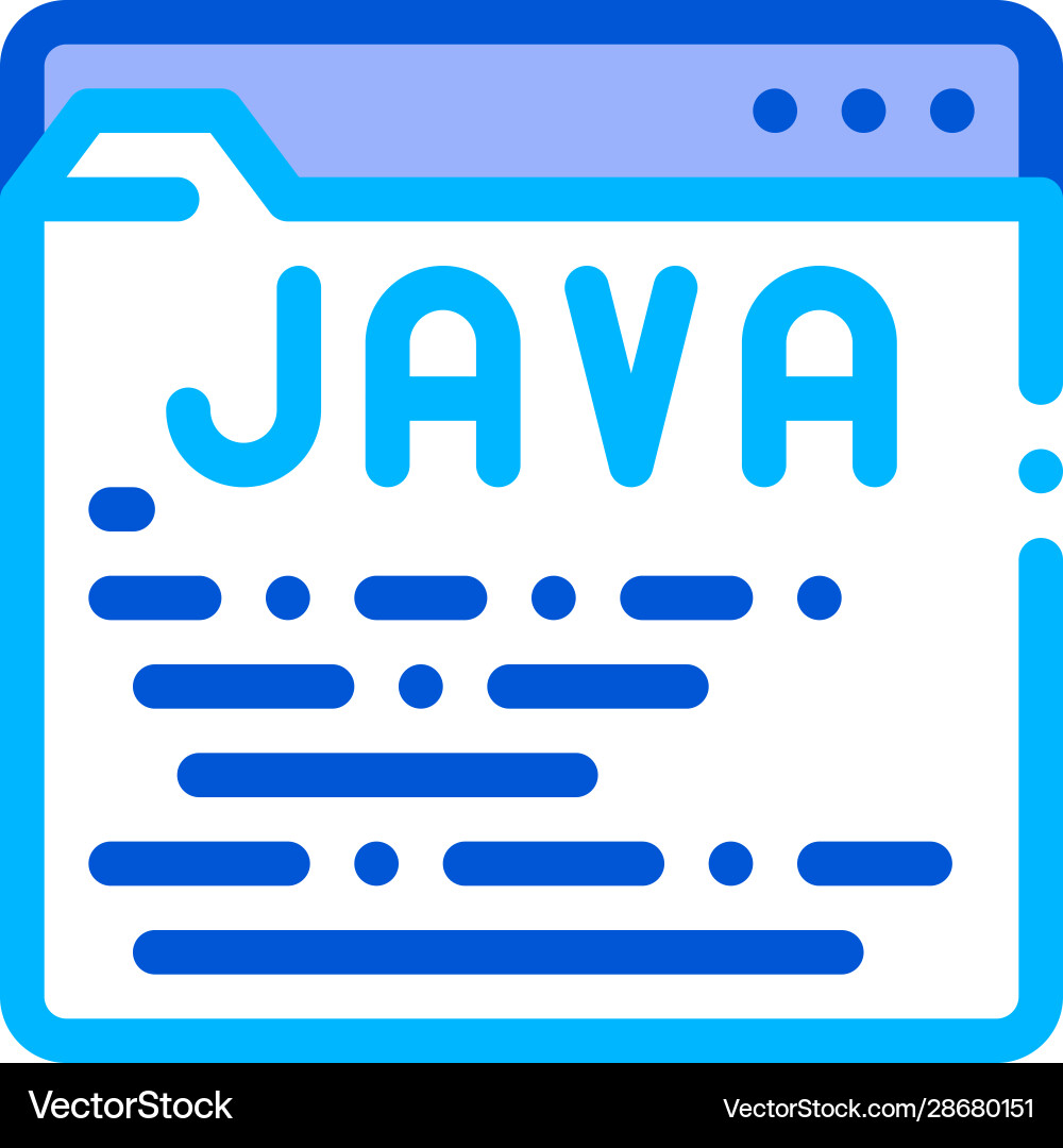 Coding language java system thin line icon Coding language java system thin line icon vector image