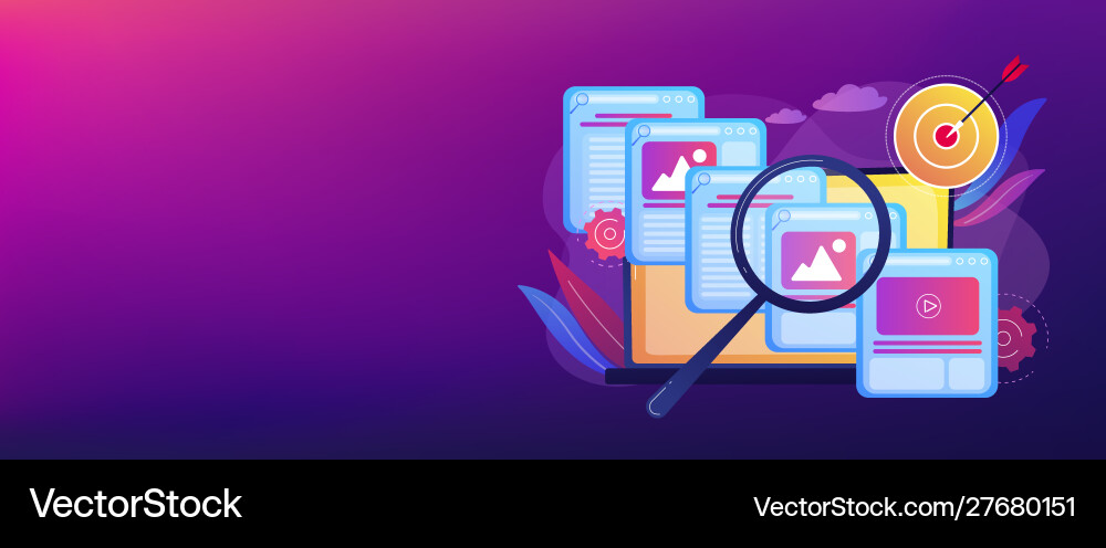 Copy optimization concept banner header Vector Image