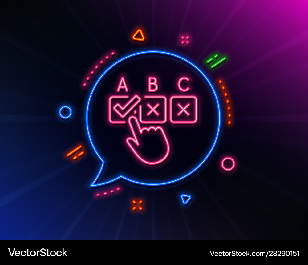 Correct checkbox line icon select answer sign Correct checkbox line icon select answer sign vector image