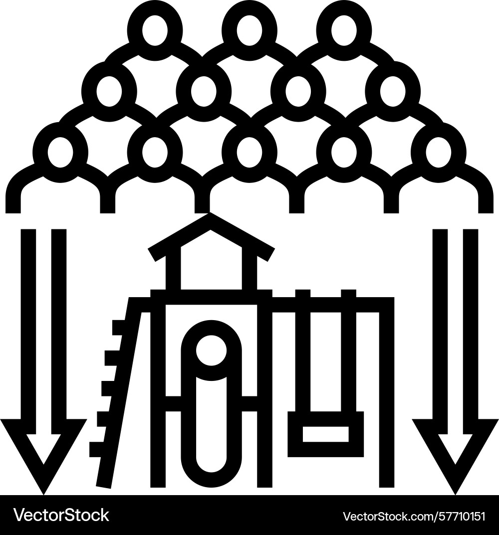 Crowded playground line icon Vector Image