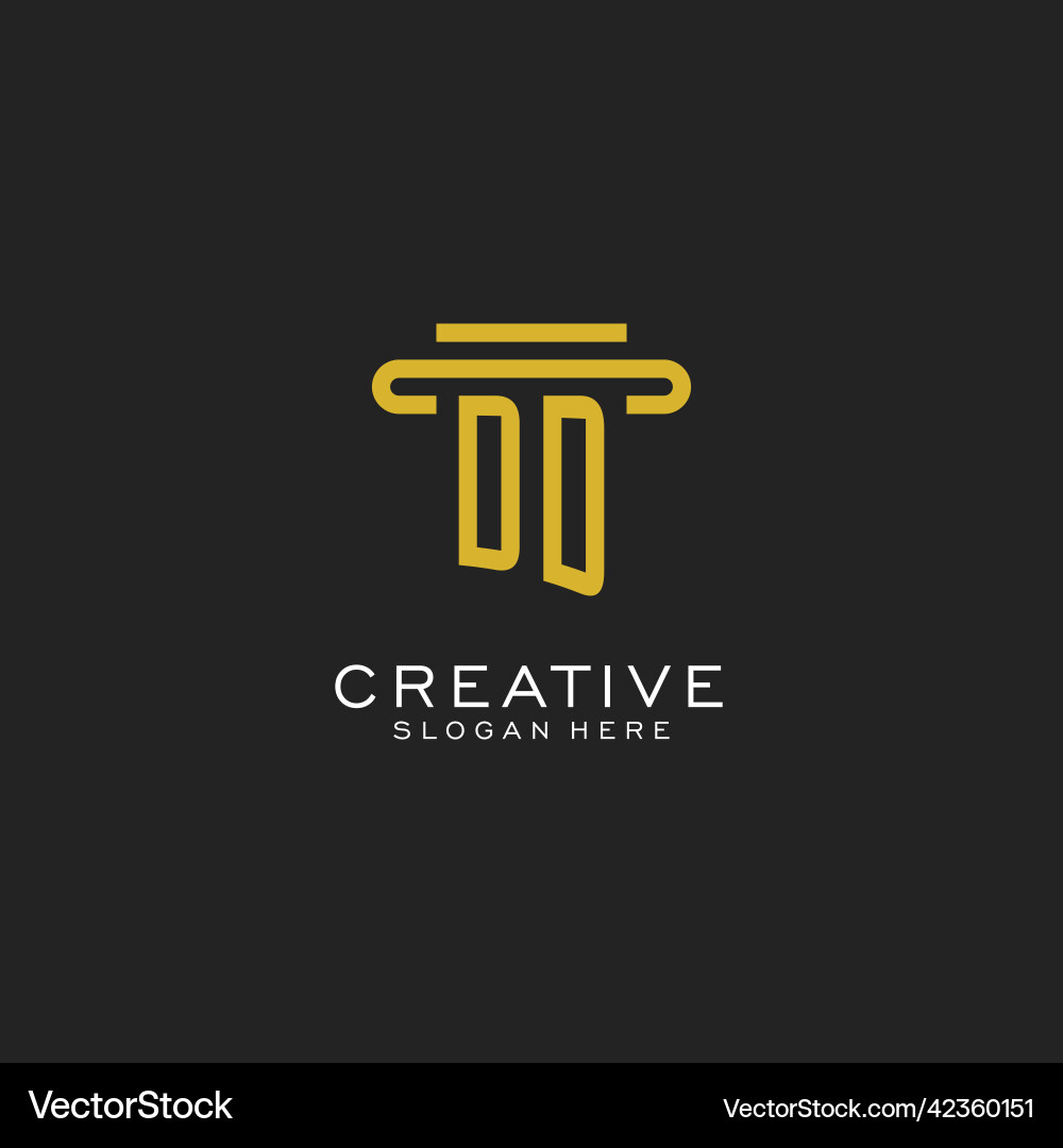 Dd initial logo with simple pillar style design Vector Image