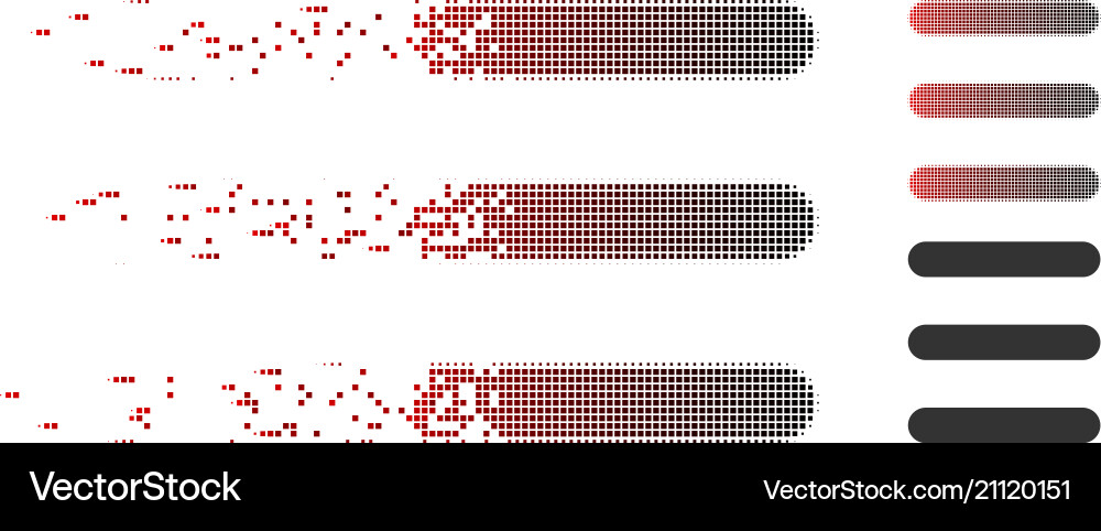 Dissolved pixel halftone menu items icon vector image