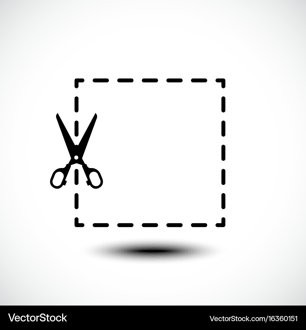 Dotted Lines with Scissors vector image