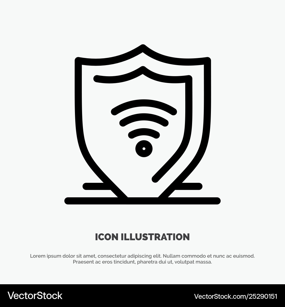 Internet security protect shield line Internet security protect shield line vector image