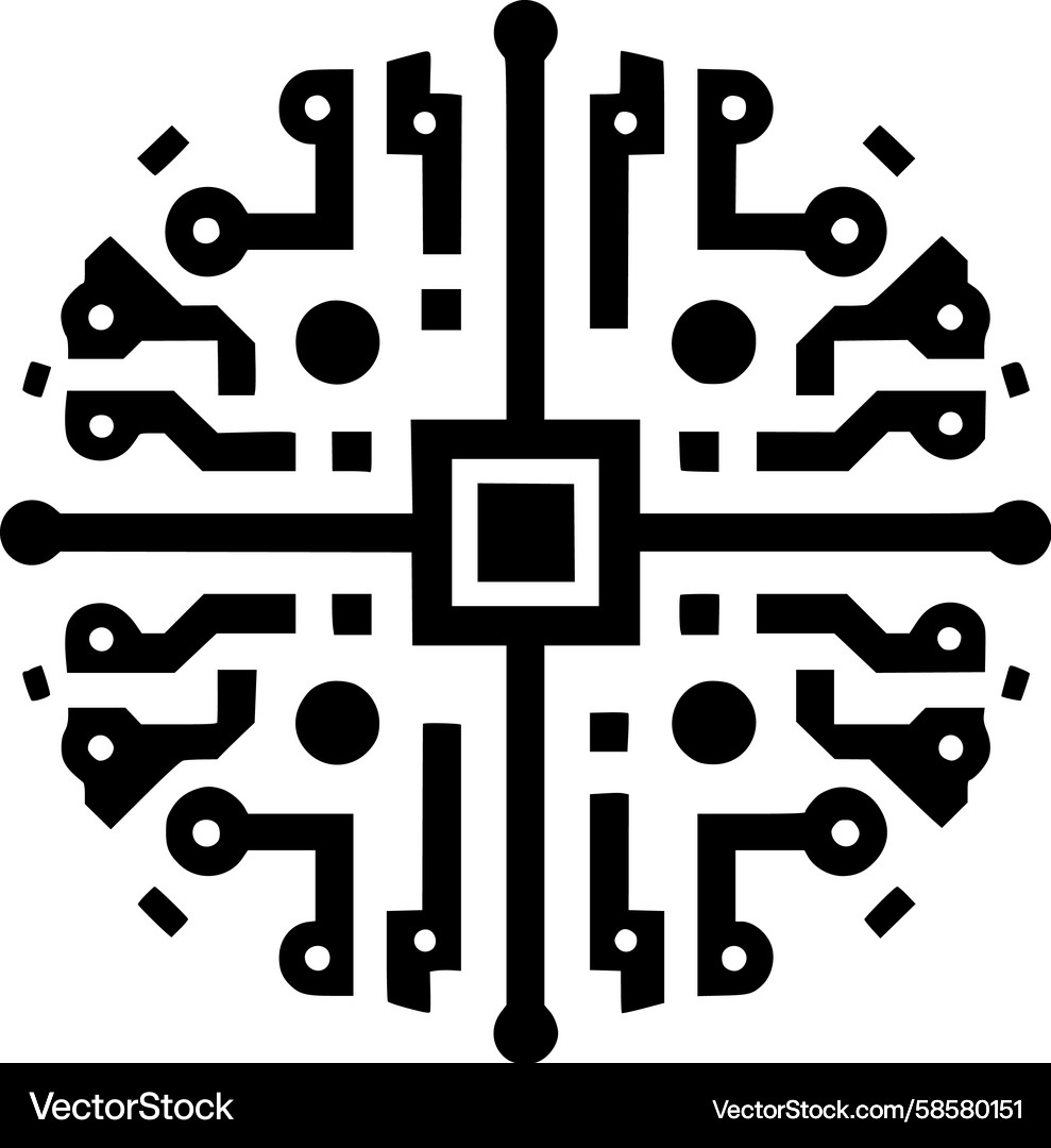 Intricate Geometric Circuit Pattern Vector Image