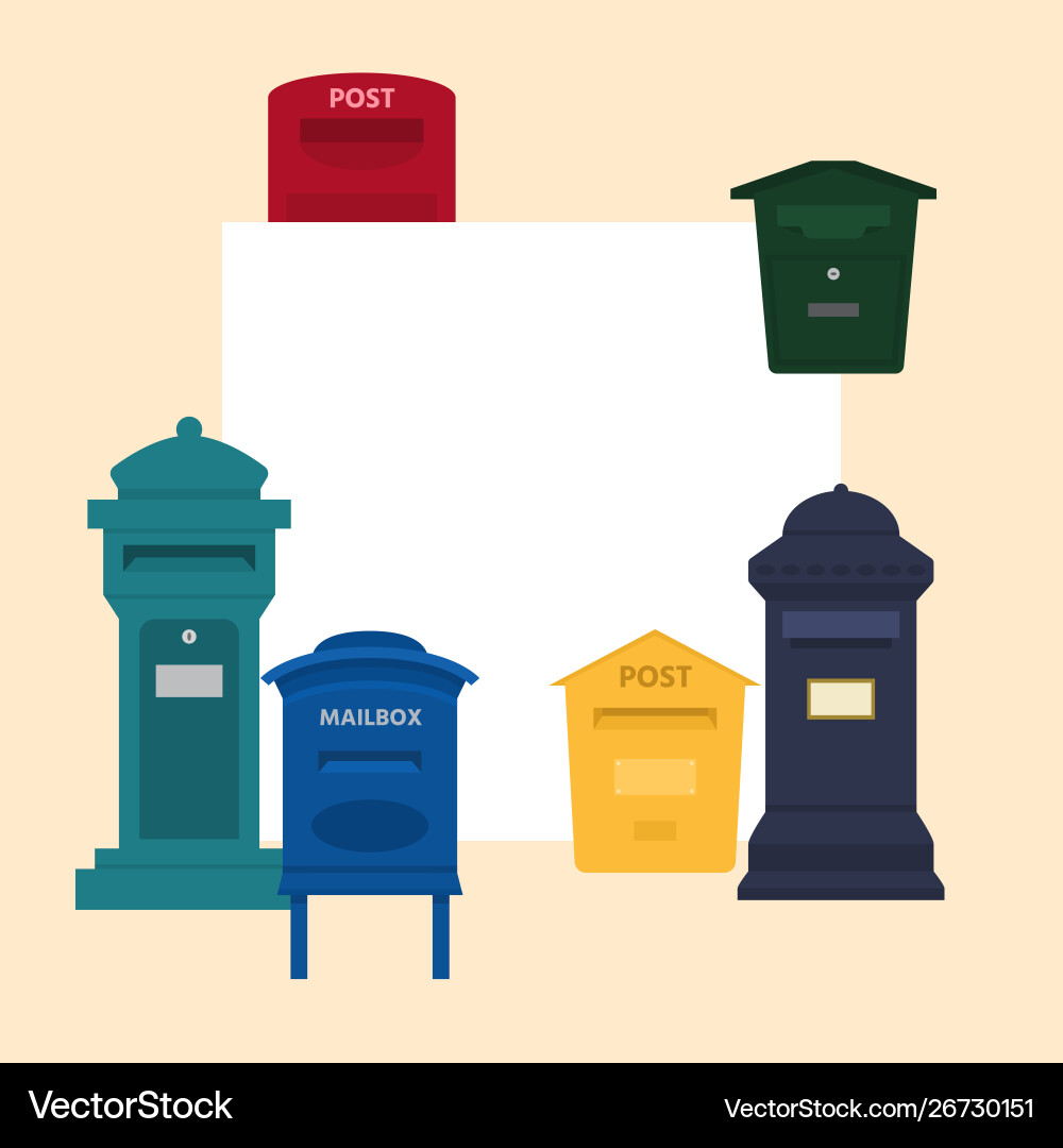 Mail box with space for text vector image