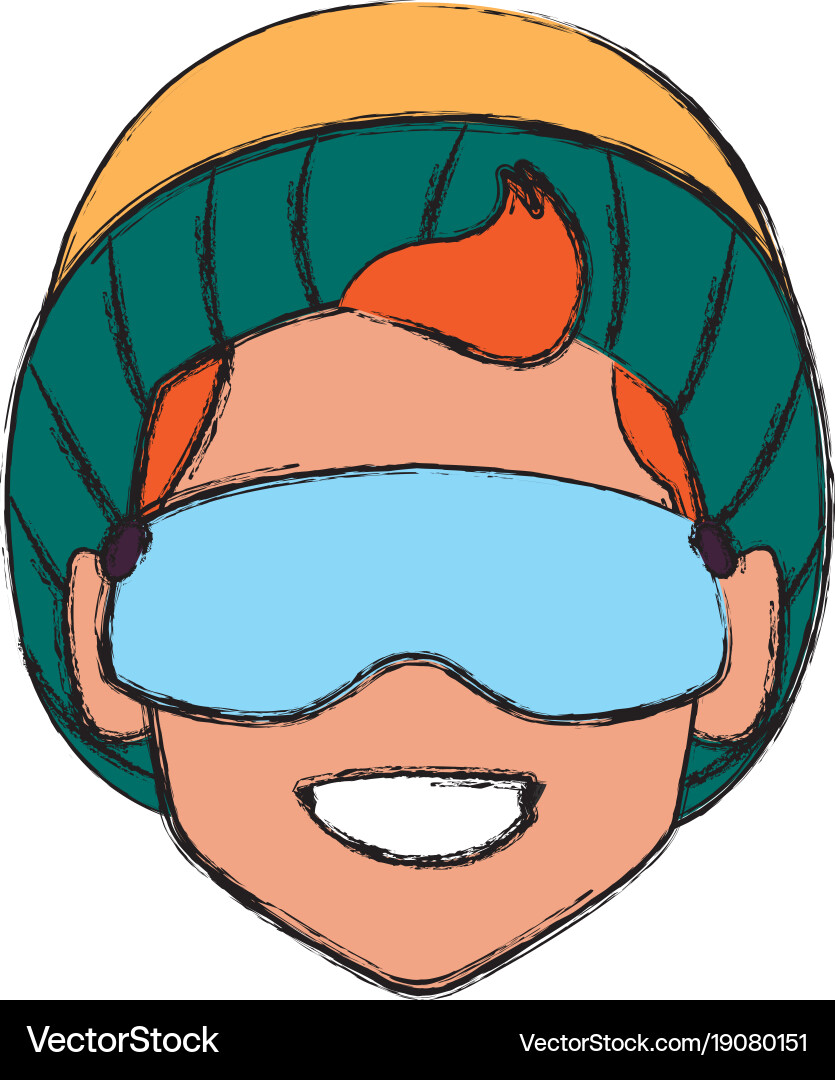 Man with winter googles face Vector Image