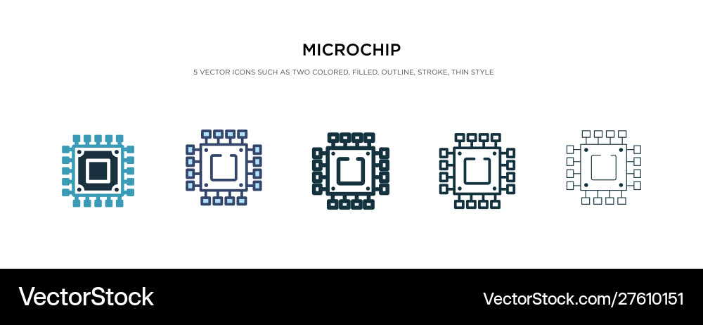 Microchip icon in different style two colored Microchip icon in different style two colored vector image