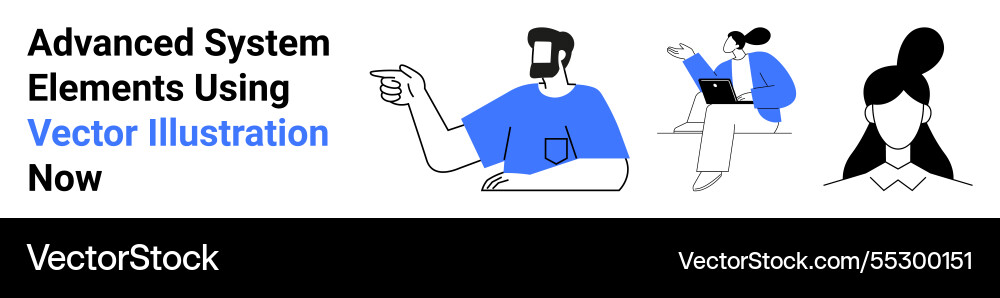 Modern characters in minimal design with gesture Vector Image