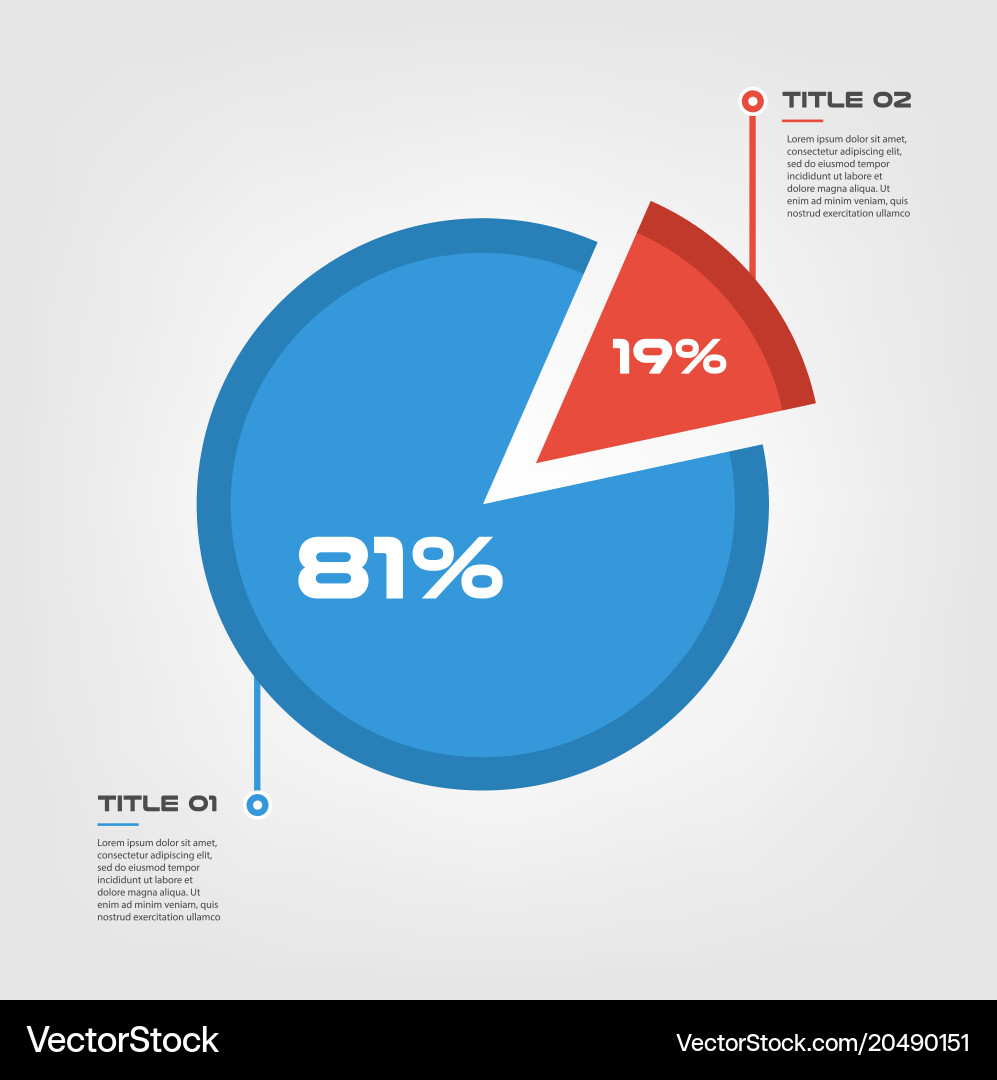 Modern Pie Chart Data Analysis Vector Image