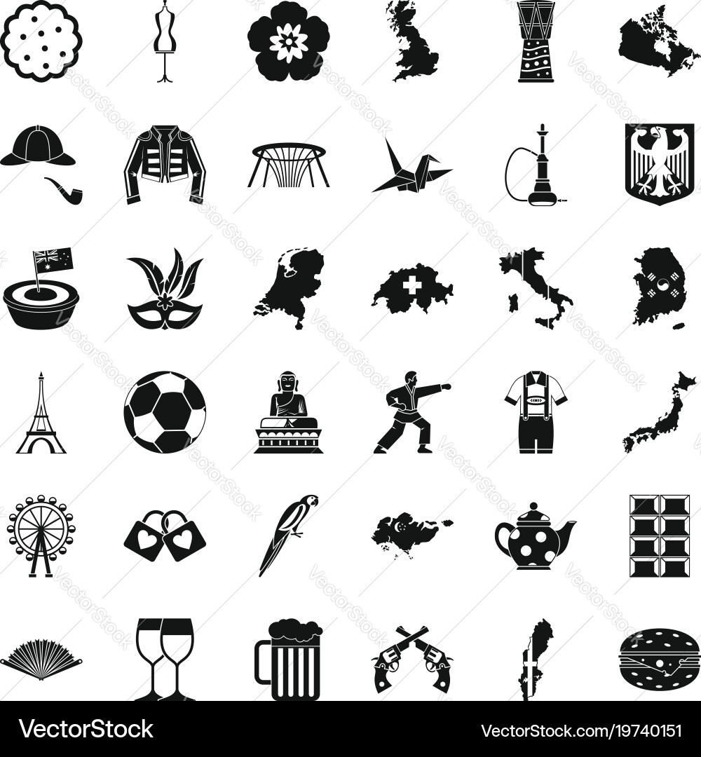 Scheme icons set simple style Vector Image