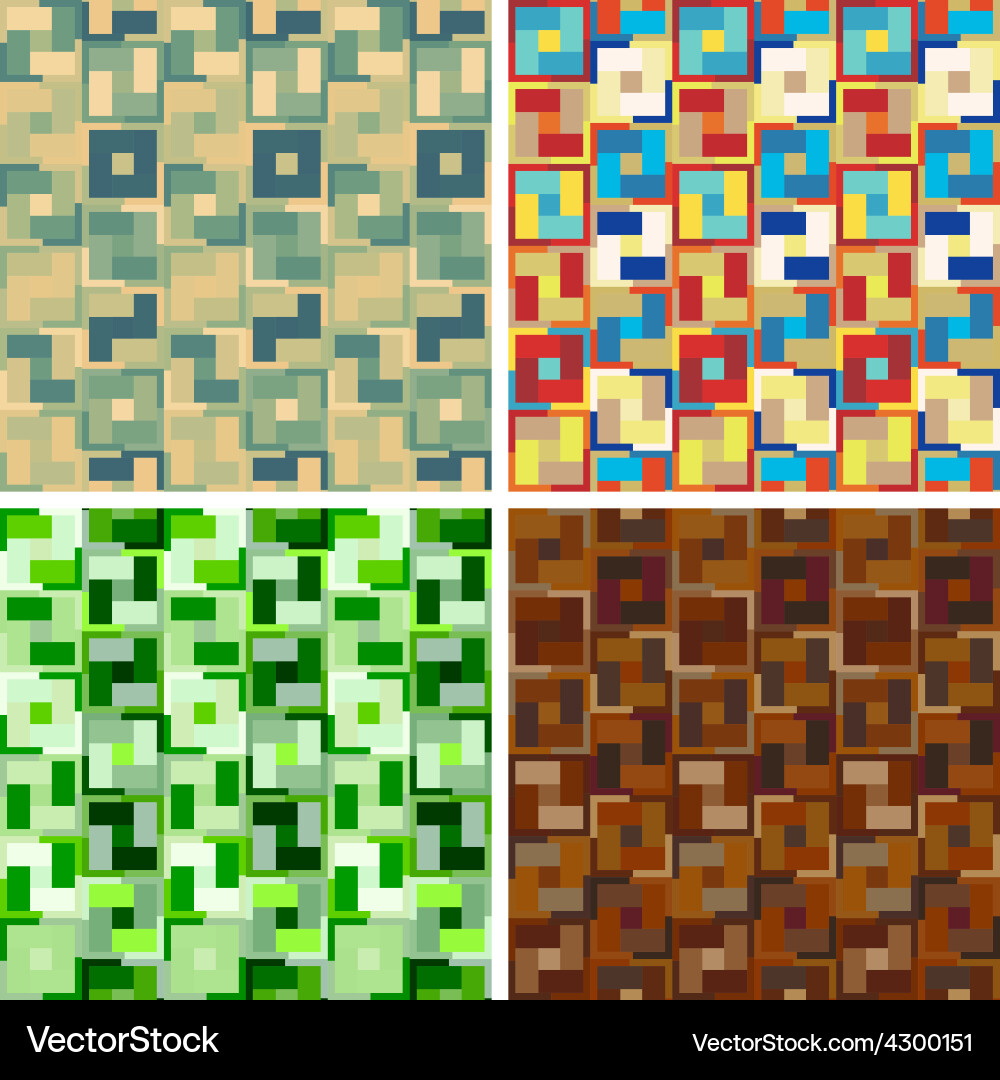 Seamless abstract art pattern set vector image