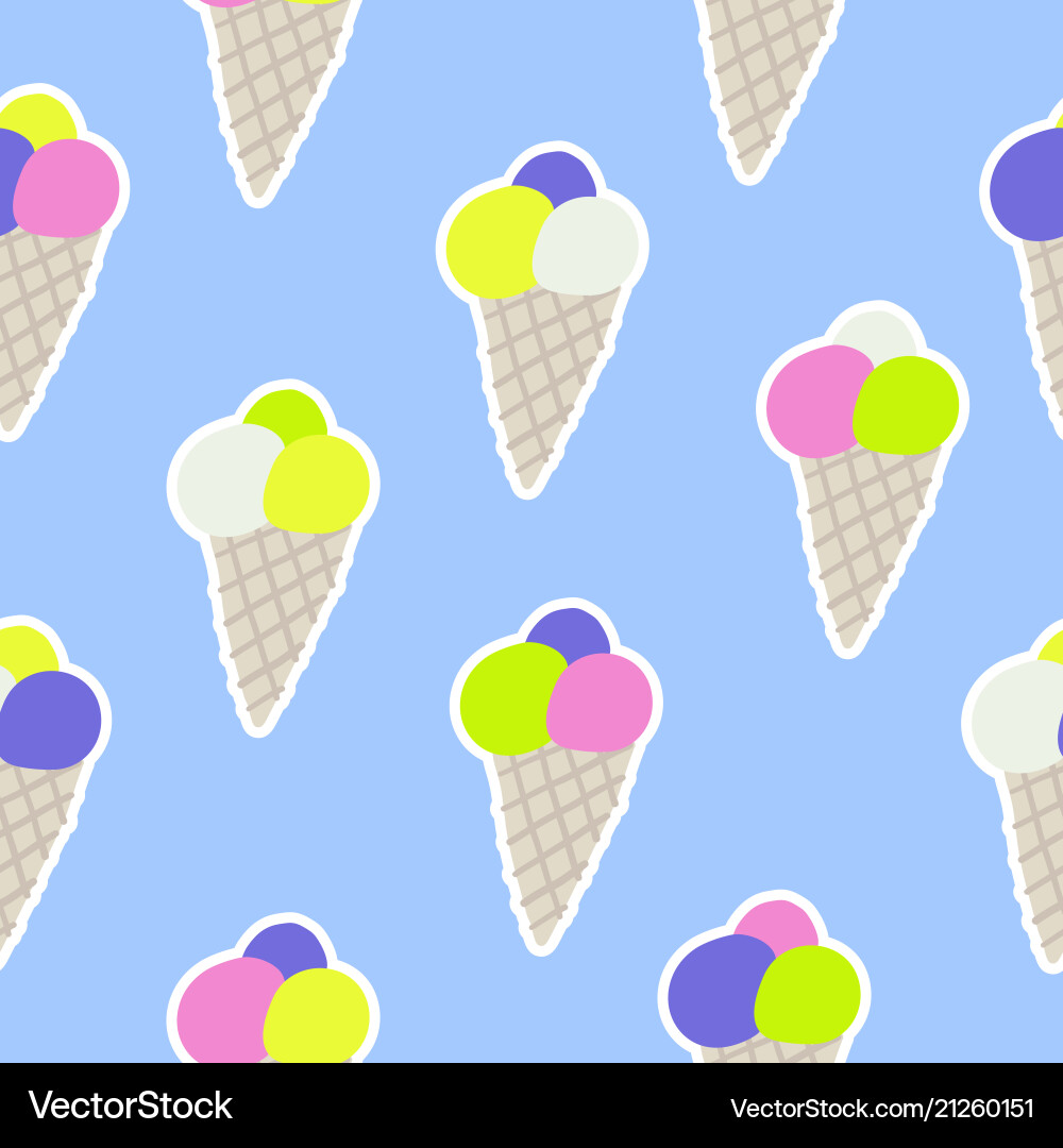 Seamless pattern with ice cream in sketch style Seamless pattern with ice cream in sketch style vector image