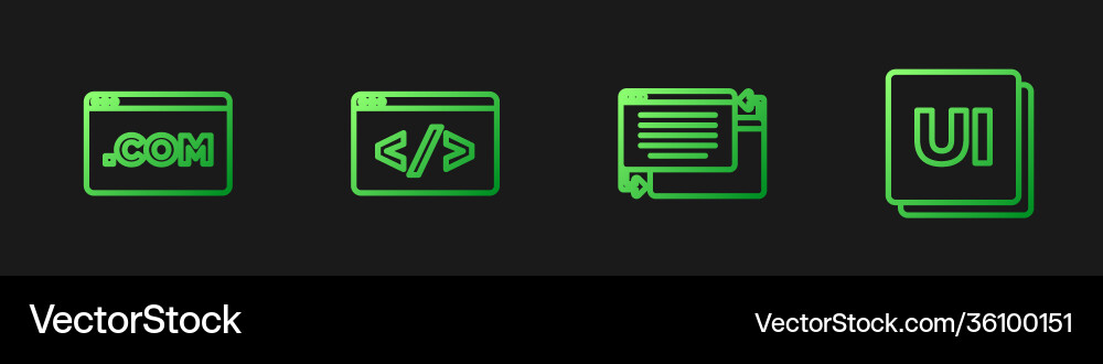 Set line ui or ux design front end development Set line ui or ux design front end development vector image