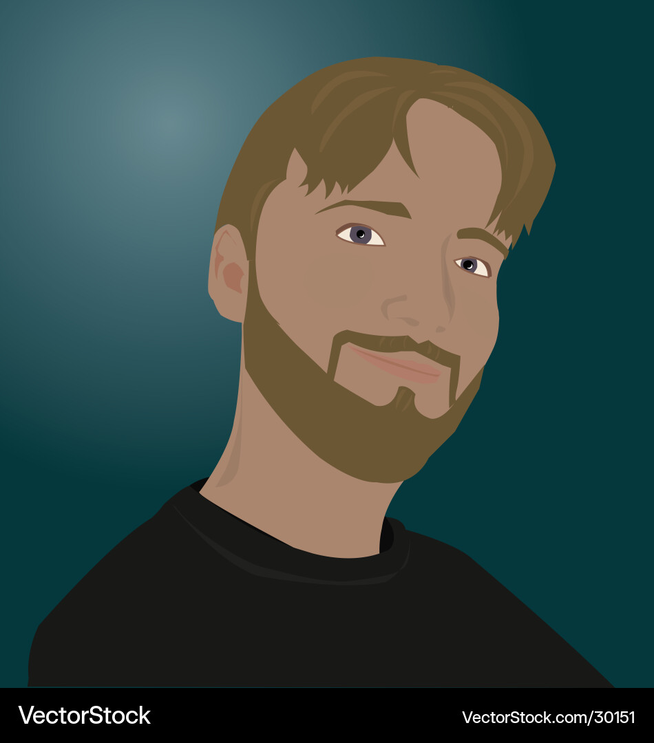 Smiling Man with Beard Vector Image
