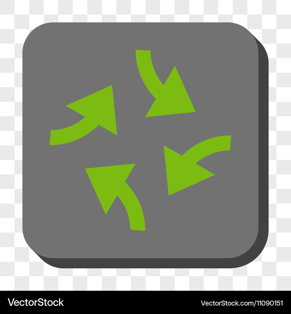 Swirl arrows rounded square button vector image