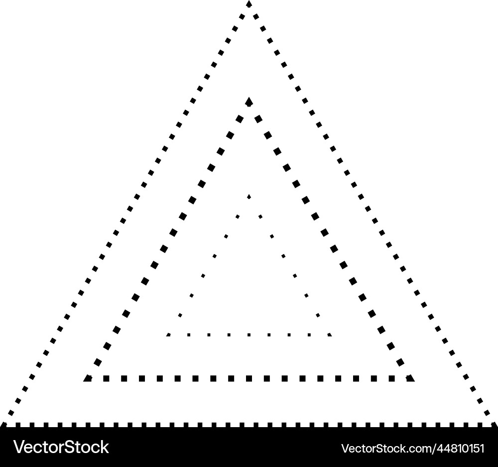 Tracing triangle shape broken line element Tracing triangle shape broken line element vector image