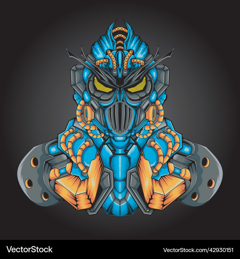 Warrior basic custom robot design with modern Warrior basic custom robot design with modern vector image