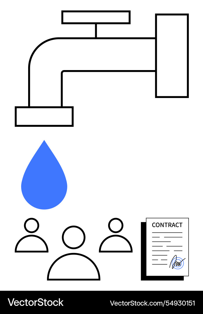 Water resource allocation with contract Water resource allocation with contract vector image