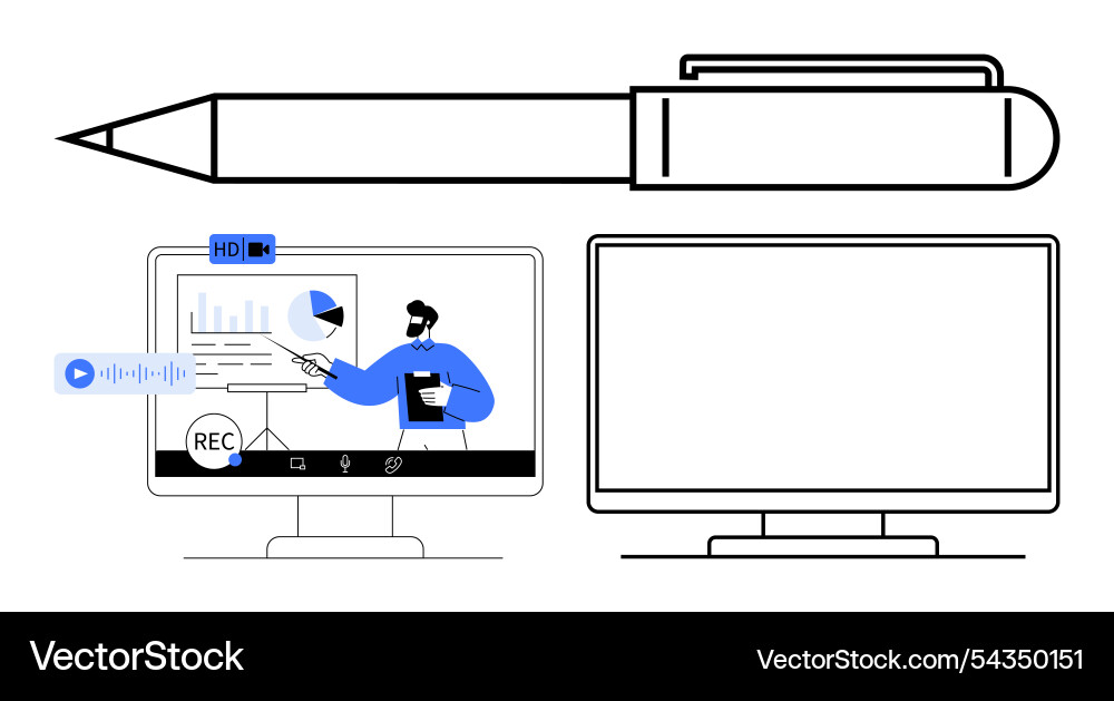 Webinar presentation on computer screen Webinar presentation on computer screen vector image