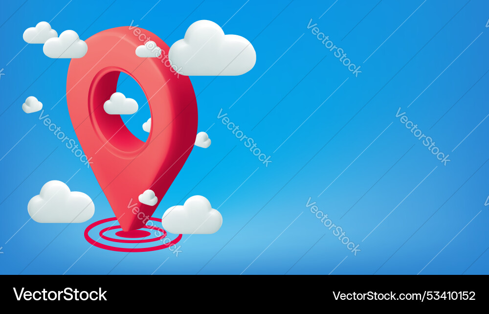 3d map location point marker of or navigation 3d map location point marker of or navigation vector image
